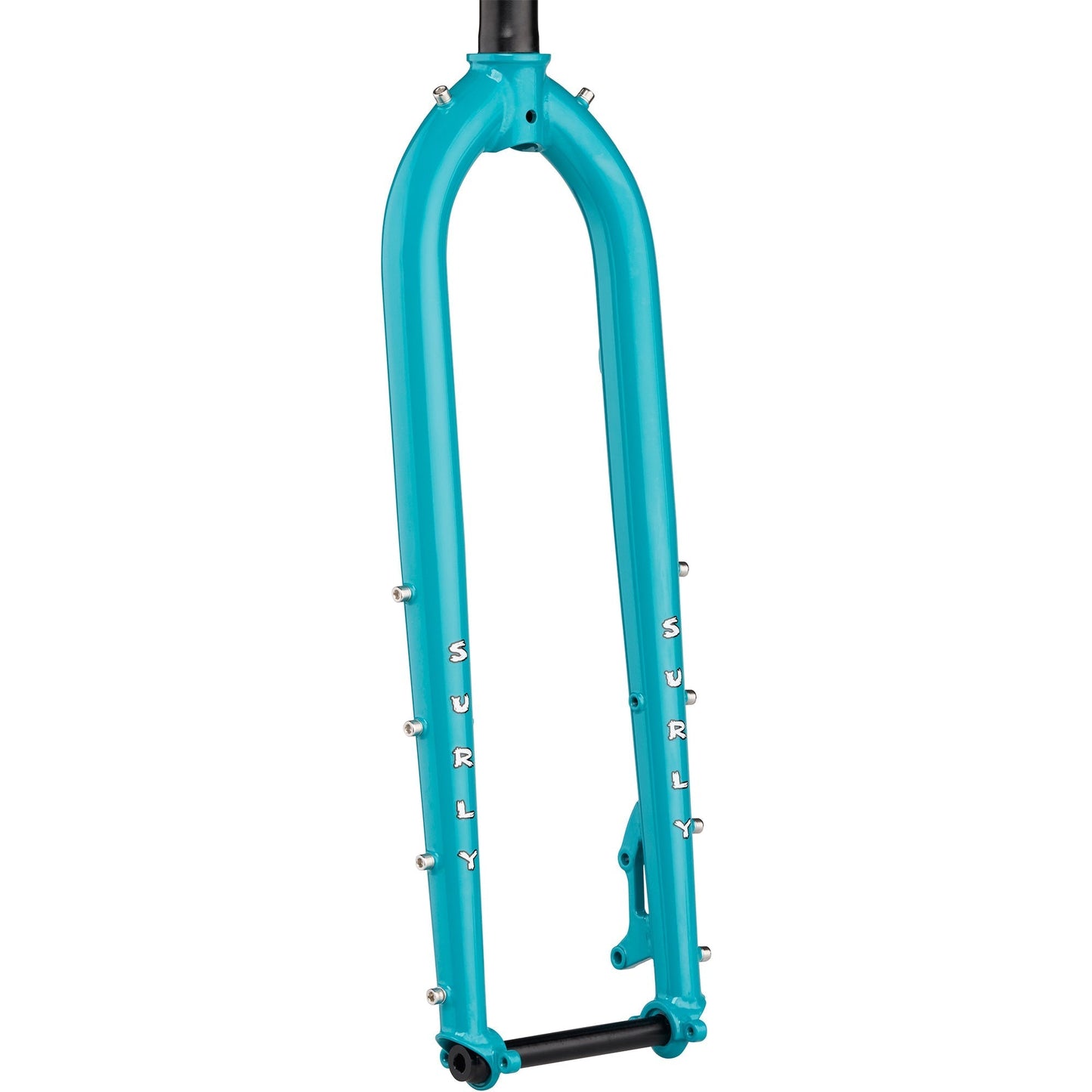 Surly Dinner Fork Lost at Sea Blue color 29" 485mm axle to crow front view